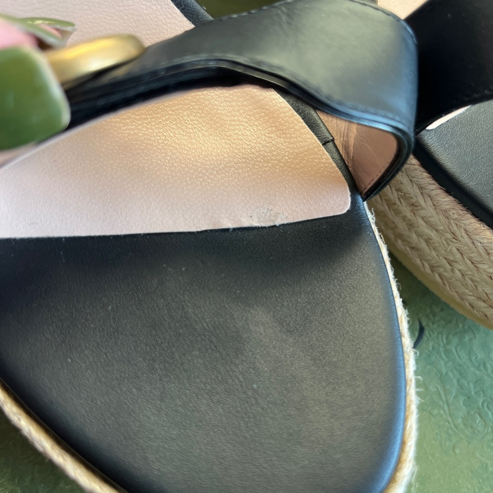 NEW Black Gucci Platform Espadrille Heel Sandal - EU 41 (Fits US 10) - Picture 9 of 12
